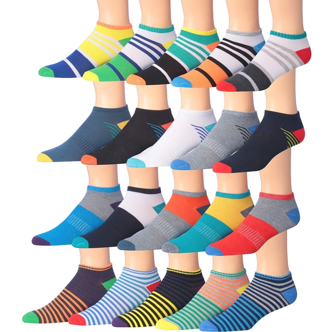 30 Pairs: James Fiallo Mens Classy Extra Lightweight Colorful Patterned Low Cut/No Show Socks Image 4