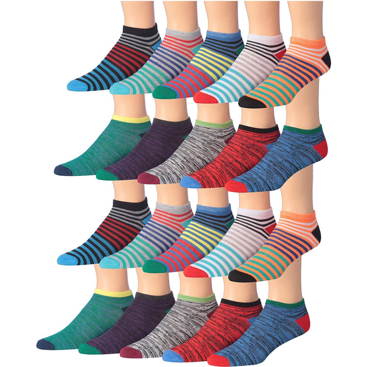 30 Pairs: James Fiallo Mens Classy Extra Lightweight Colorful Patterned Low Cut/No Show Socks Image 4