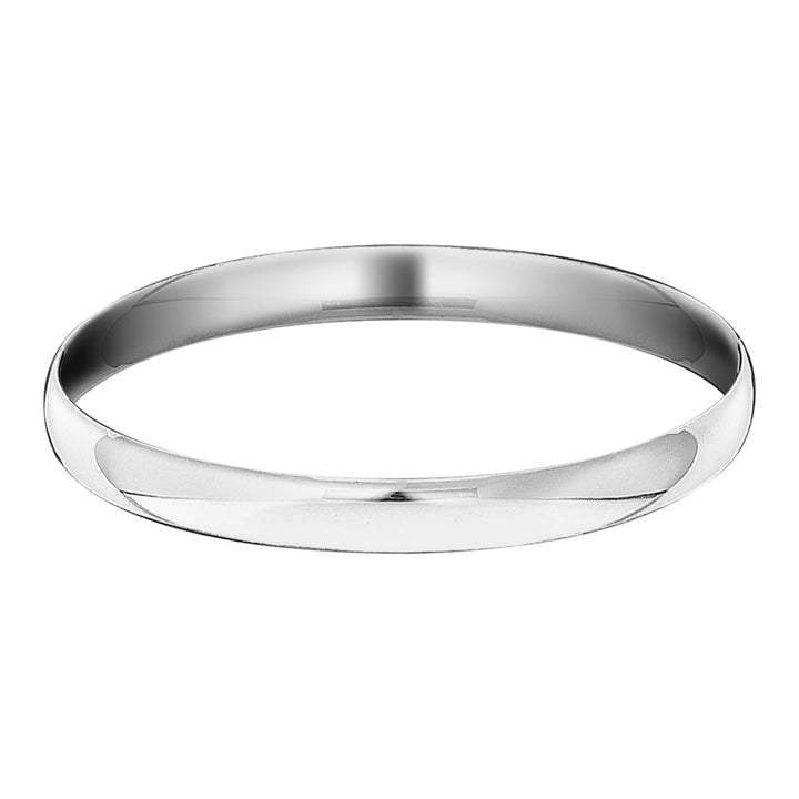 Sterling Silver Slip-On Polished Bangle Bracelet (7.0mm Solid) Image 1