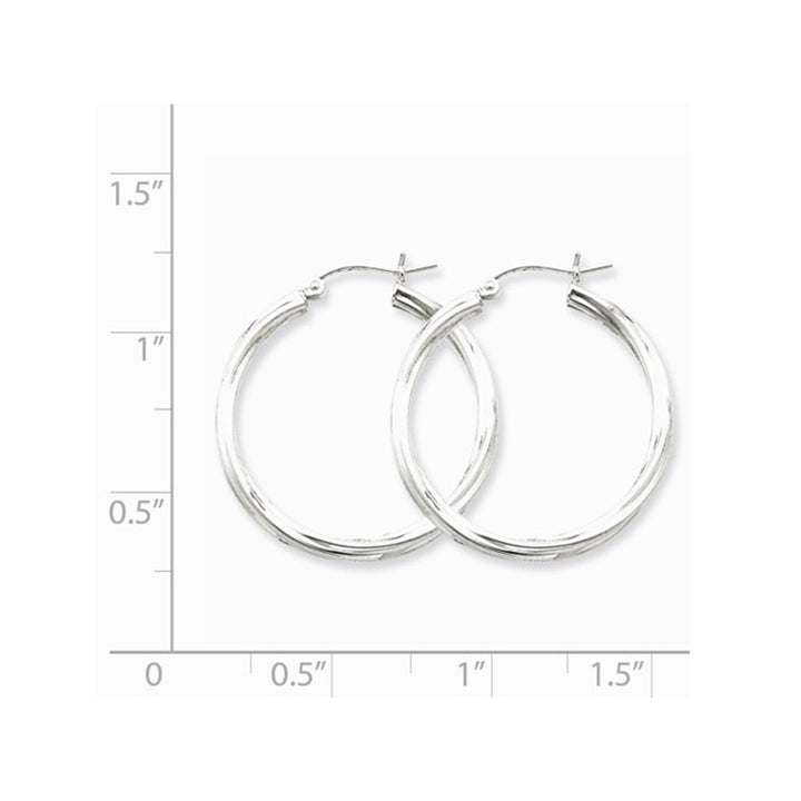 Small Twisted Hoop Earrings in Sterling Silver 1 Inch (2.5mm) Image 3