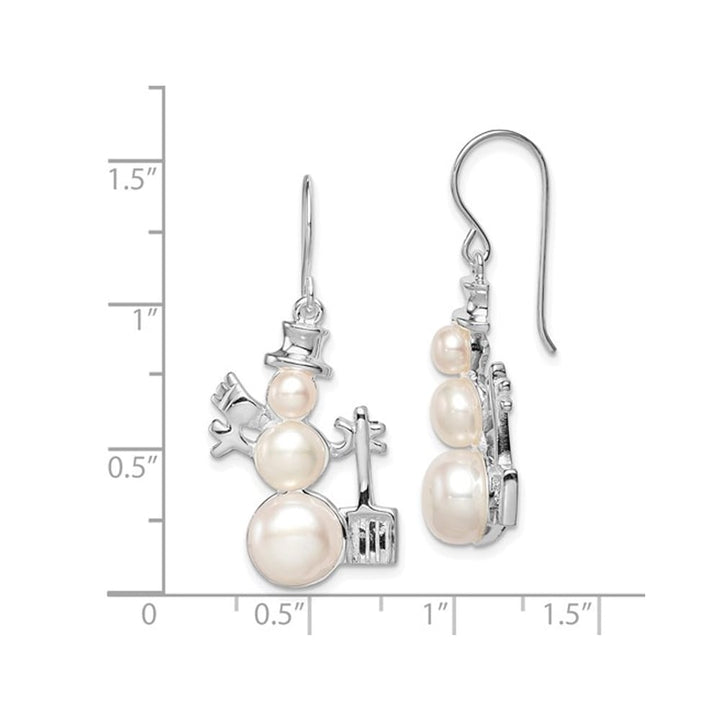 Freshwater Cultured Pearl Snowman Earrings in Sterling Silver Image 2