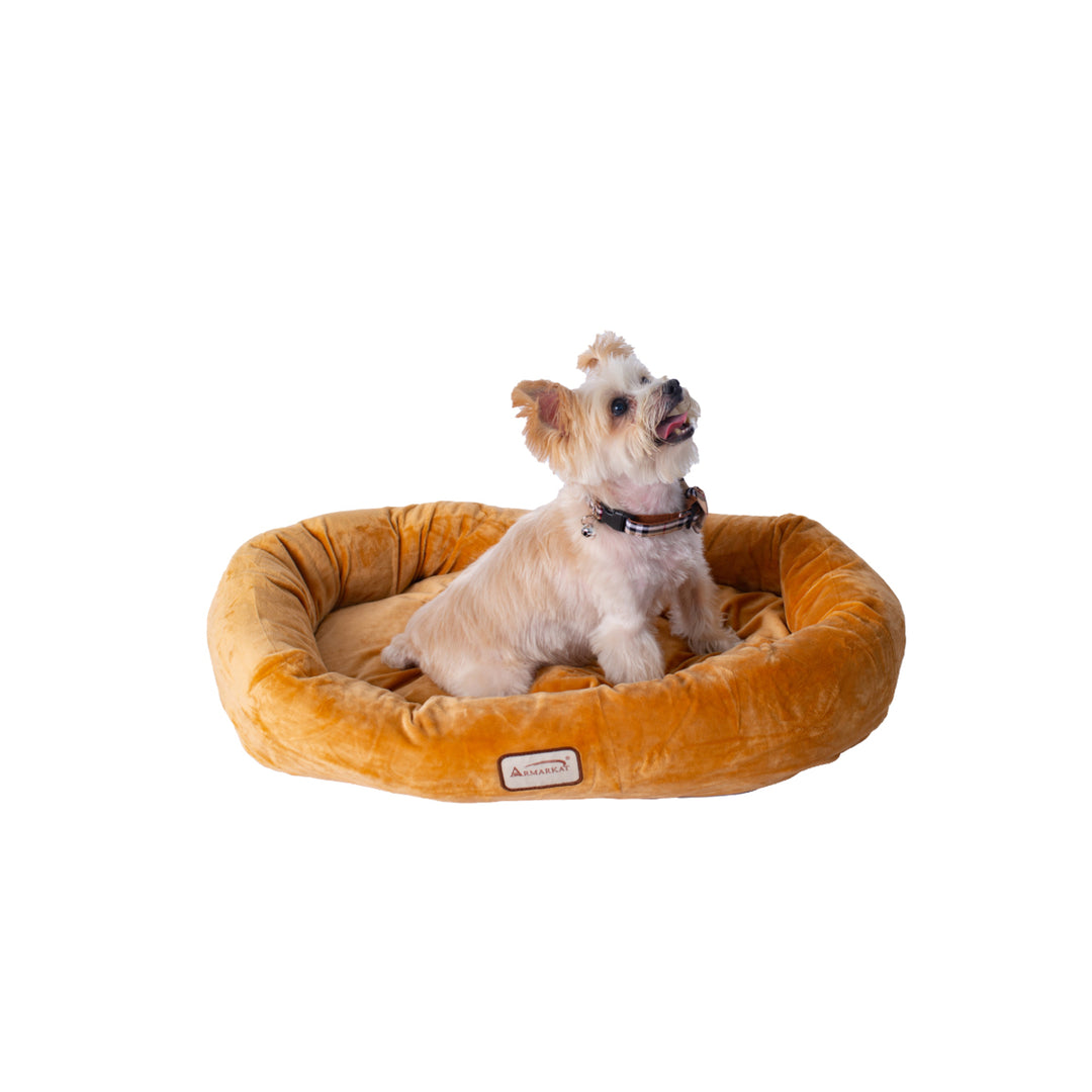Armarkat Model D02CZS-S Small Earth Brown Bolstered Pet Bed and Mat Image 3