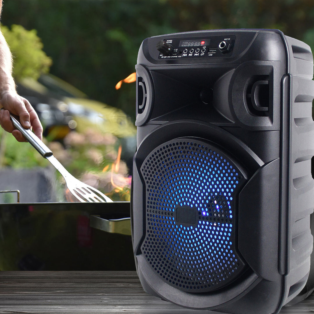 2 Set Technical Pro 8 Inch Portable 1000 watts Bluetooth Speaker w/ Woofer and Tweeter Party PA LED Speaker w/ Image 9