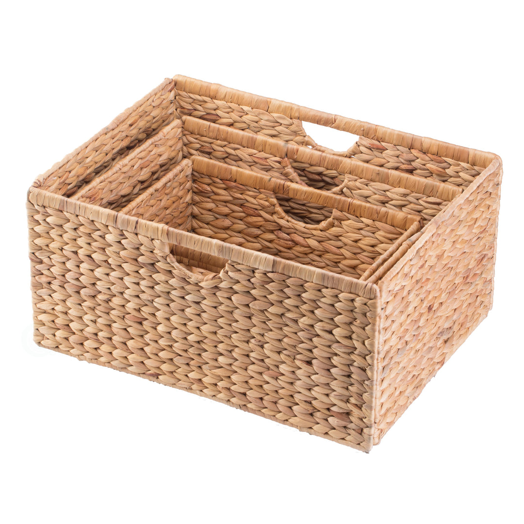 Foldable Natural Water Hyacinth Storage Bin Image 1