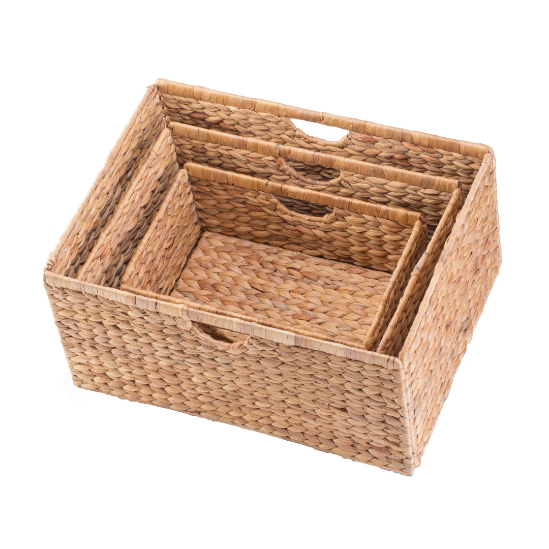 Foldable Natural Water Hyacinth Storage Bin Image 3