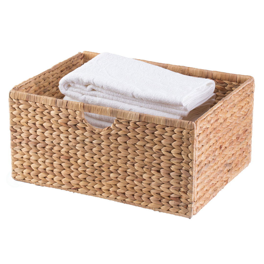 Foldable Natural Water Hyacinth Storage Bin Image 7