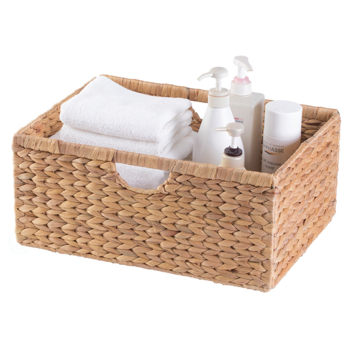 Foldable Natural Water Hyacinth Storage Bin Image 9