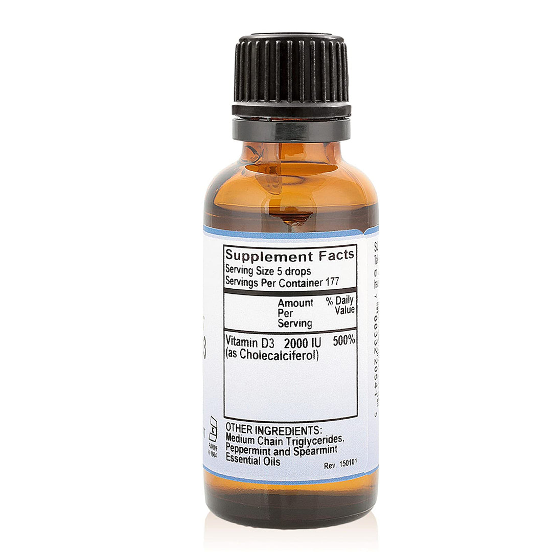 Flavored Vitamin D Drops  Mint Flavored Liquid Vitamin D3-2000iu per Serving - 1oz Bottle Image 7