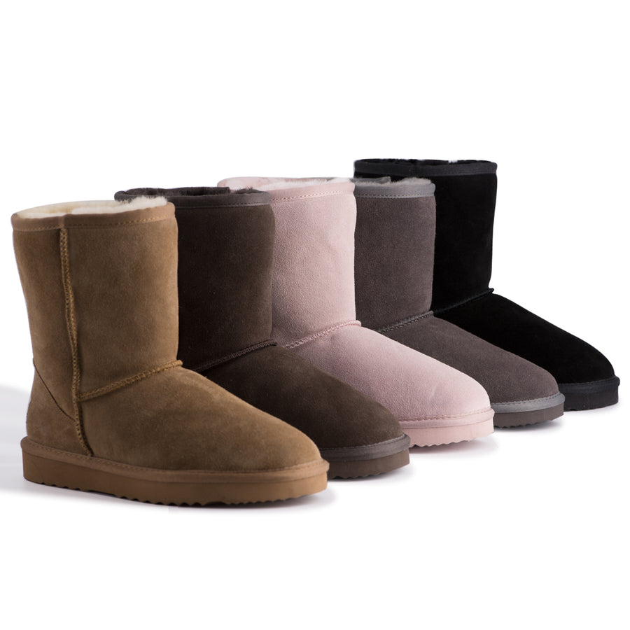 Aus Wooli Australia Water-Resistant Unisex Genuine AU Sheepskin Mid Calf Zip-Up Boot Image 1