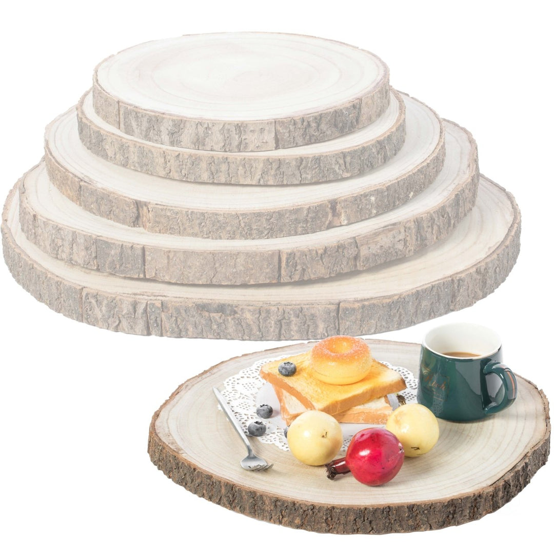 Barky Natural Wood Slabs Rustic Ornament Slice Tray Table Charger Image 1