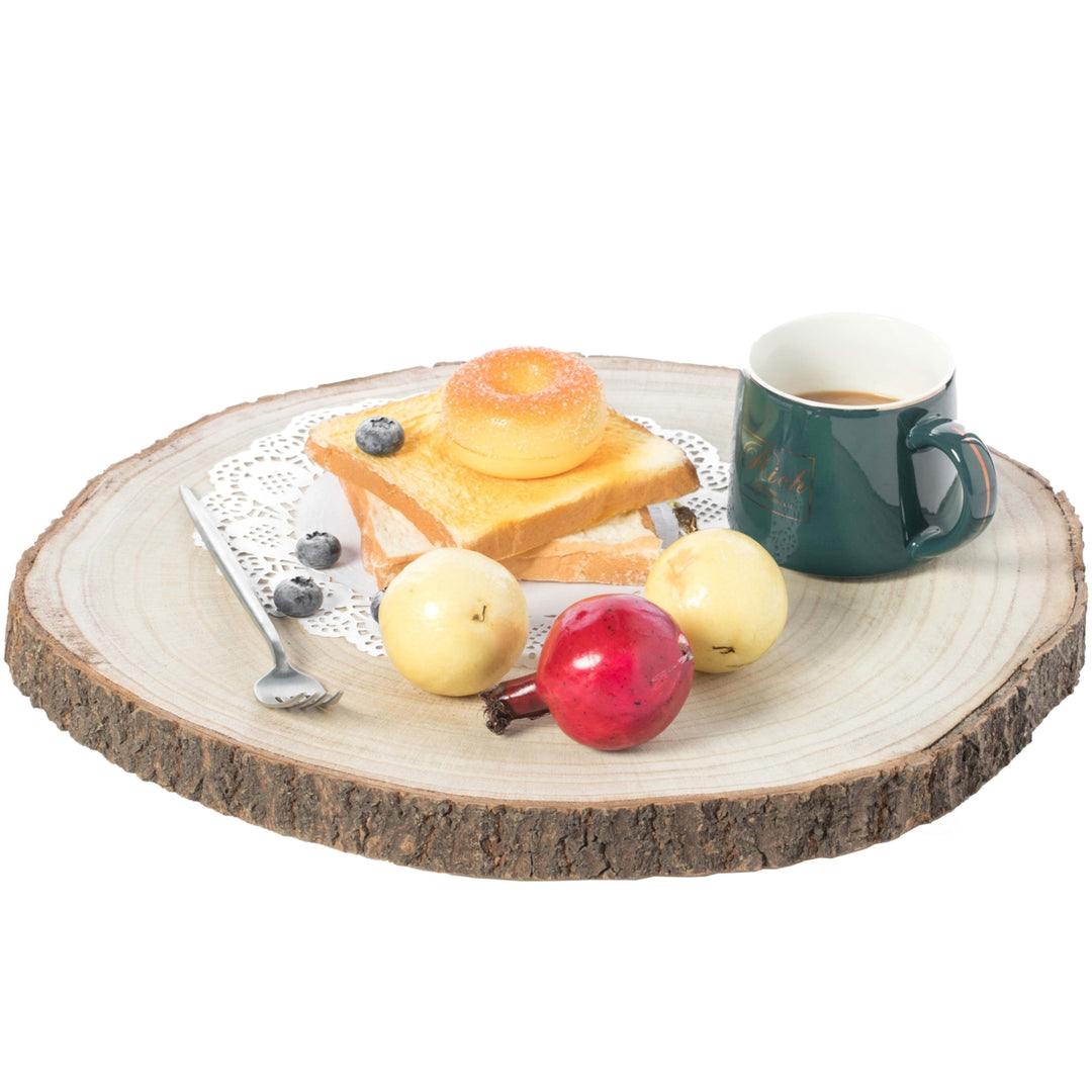 Barky Natural Wood Slabs Rustic Ornament Slice Tray Table Charger Image 1