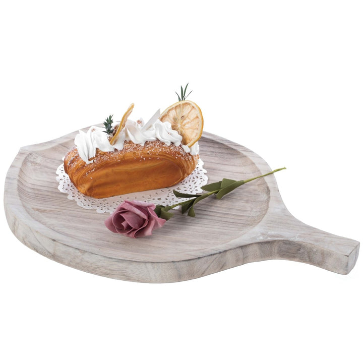 Wooden Leaf Shape Serving Tray Display Platter Image 1