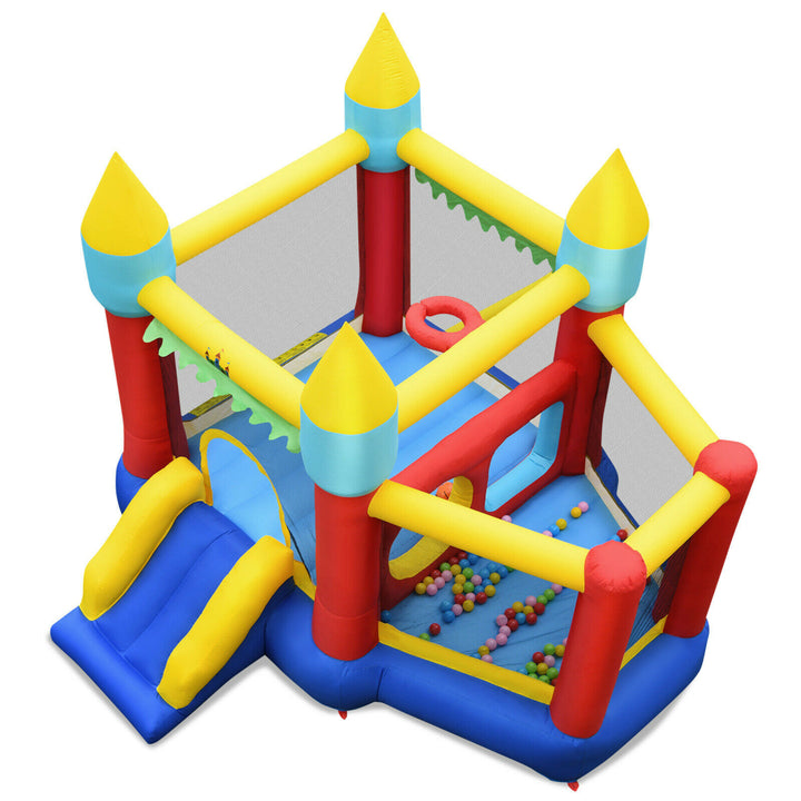 Gymax Inflatable Bounce House Slide Jumping Castle Ball Pit Tunnels Without Blower Image 4