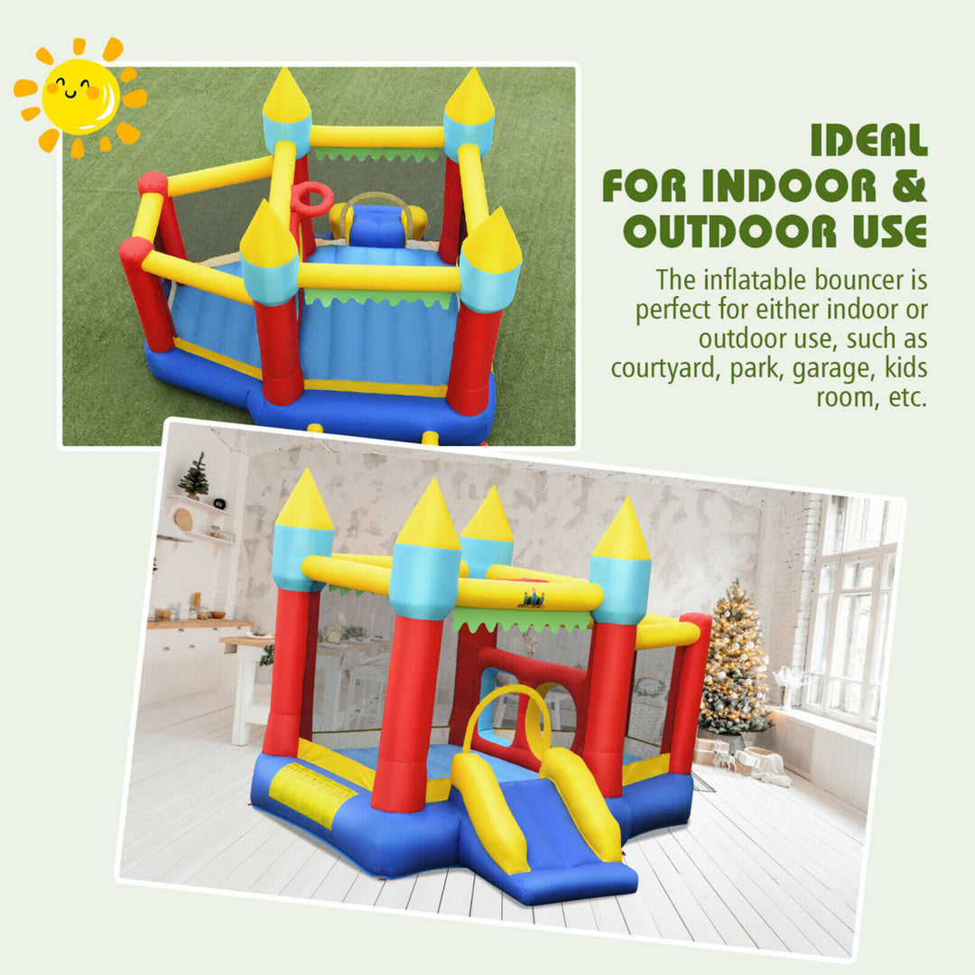 Gymax Inflatable Bounce House Slide Jumping Castle Ball Pit Tunnels Without Blower Image 7