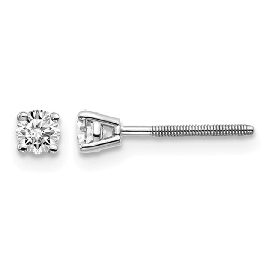 1/4 Carat (ctw SI3-I1G-H-I) Diamond Solitaire Stud Earrings in 14K White Gold Image 1