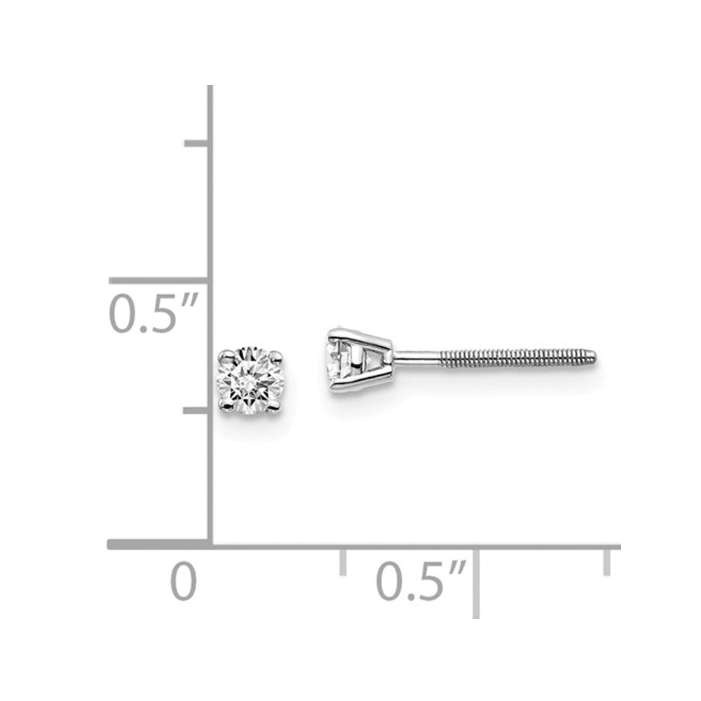 1/4 Carat (ctw SI3-I1G-H-I) Diamond Solitaire Stud Earrings in 14K White Gold Image 2