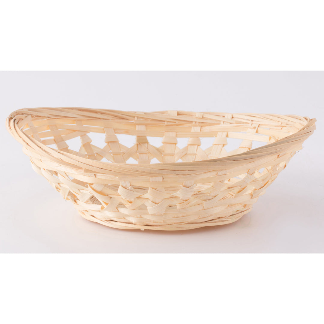 Bamboo Oval Storage Baskets Set of 5 Natural Kitchen Display Trays Organizer Image 4