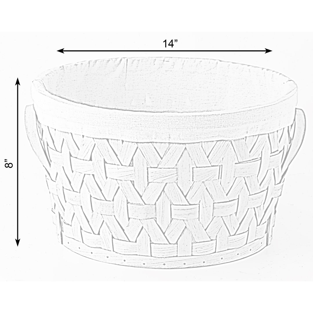 Wooden Round Display Baskets with White Fabric Lining for Fruits Gift Baskets Image 10