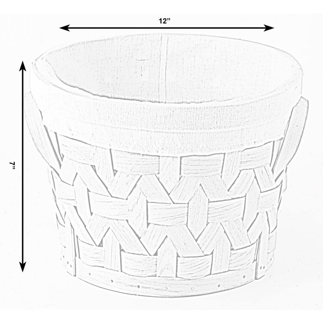 Wooden Round Display Baskets with White Fabric Lining for Fruits Gift Baskets Image 12