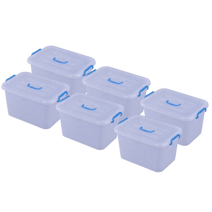 Large Clear Plastic Storage Container with Lid and Handles Durable Lightweight Image 1