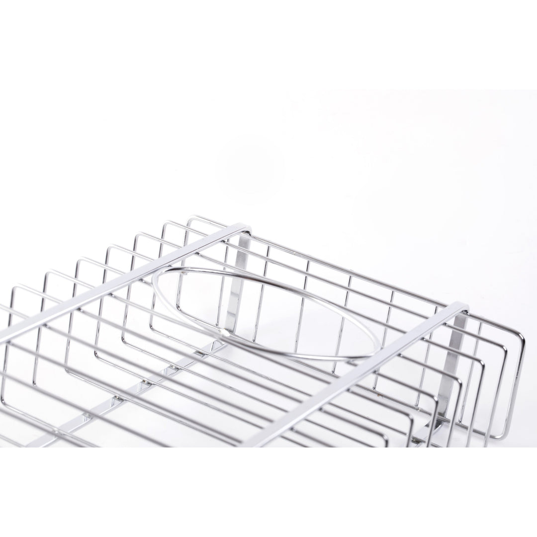 Chrome Metal Grocery Bag Holder Over Cabinet Organizer 8x4x16 Kitchen Storage Image 4