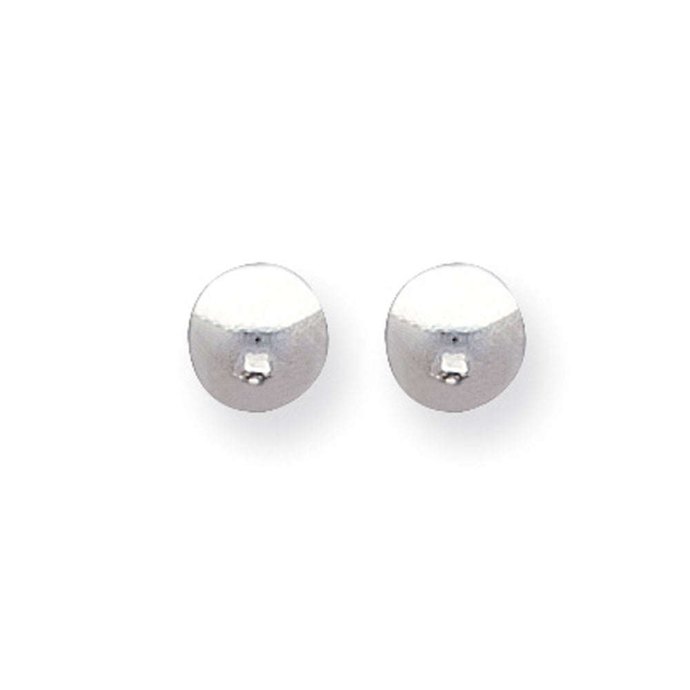 Button Ball 7mm Stud Earrings in Sterling Silver Image 2