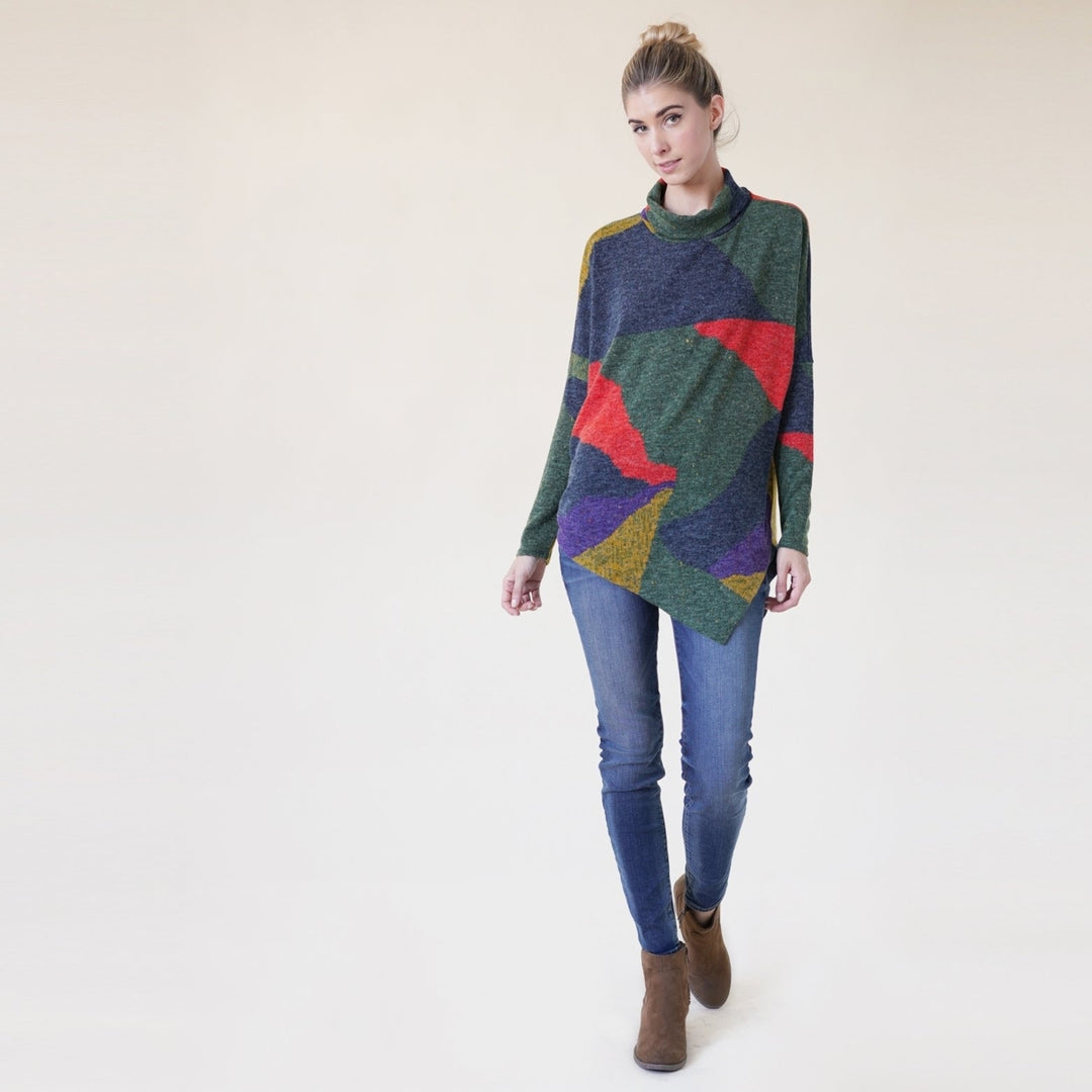 Asymmetrical Color-block Sweater Image 6