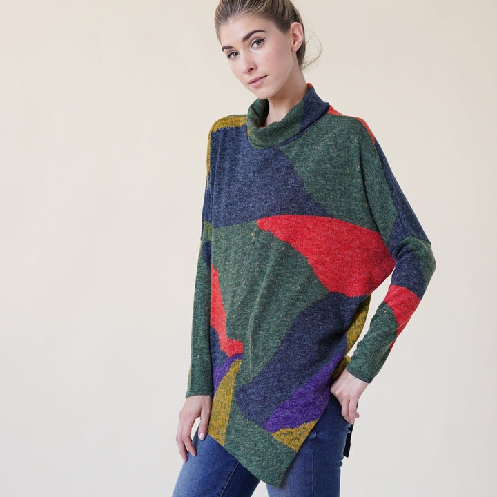 Asymmetrical Color-block Sweater Image 7