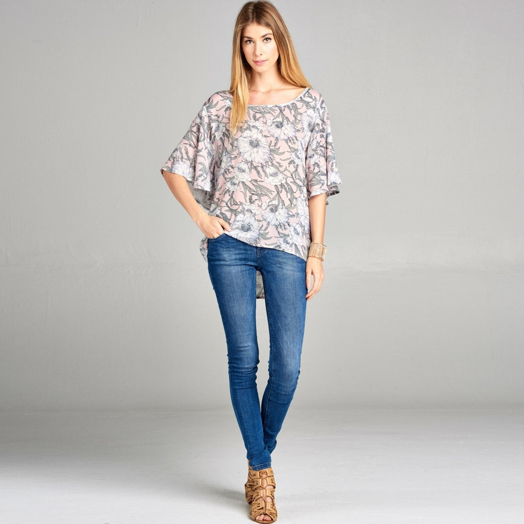 Butterfly Sleeve Floral Top Image 3