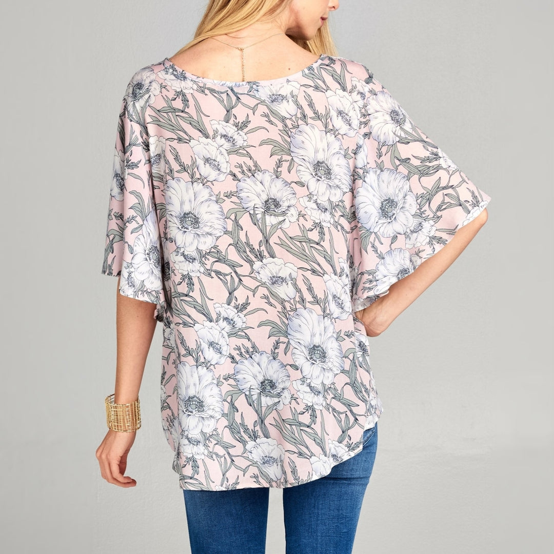 Butterfly Sleeve Floral Top Image 4