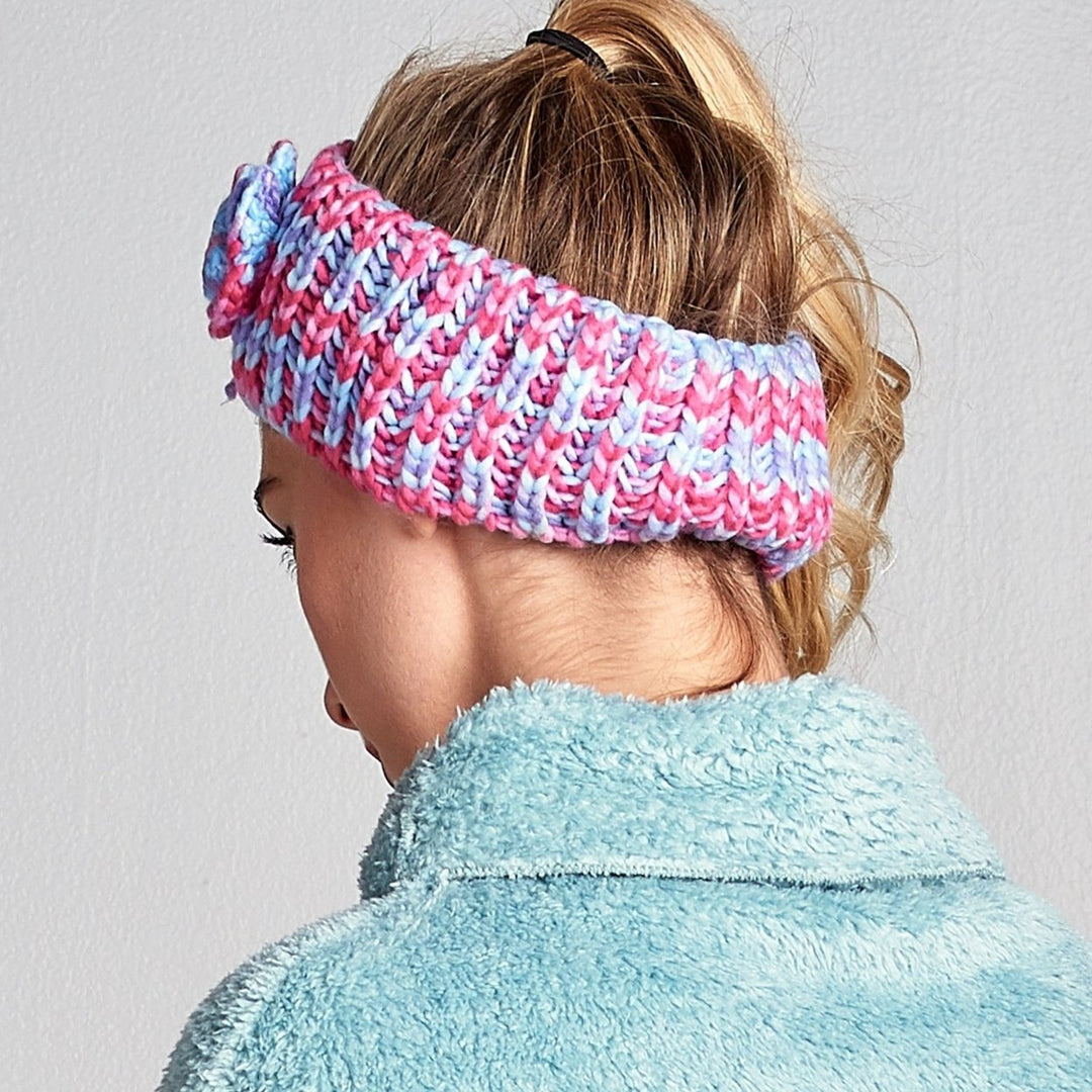 Crochet Knit Floral Headband Image 4