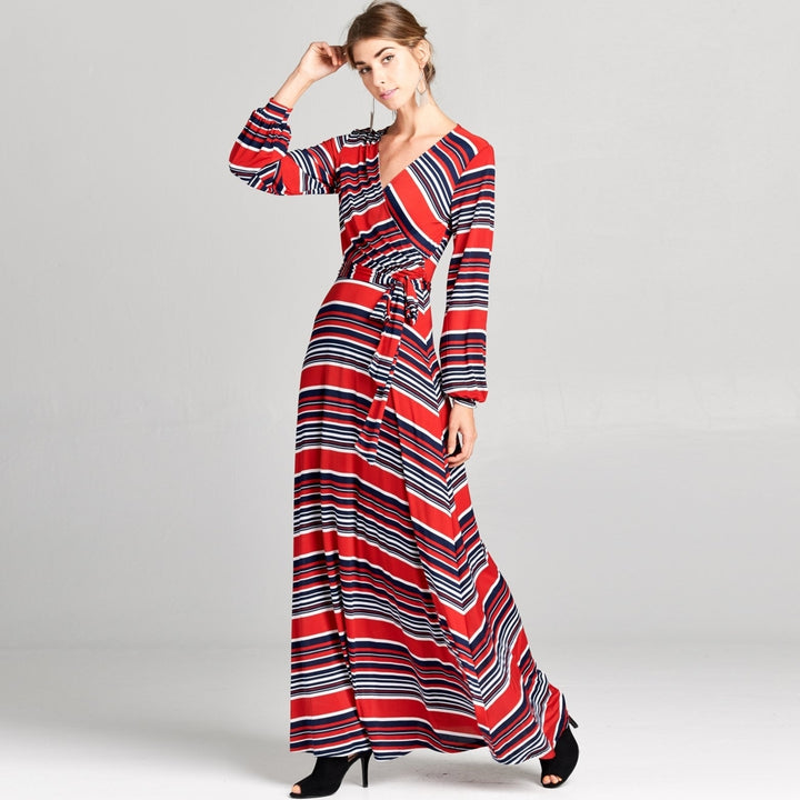 Cuffed Sleeve Venechia Stripe Dress Image 1