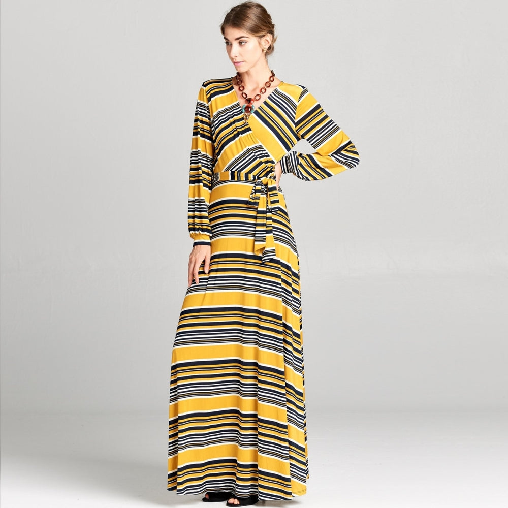 Cuffed Sleeve Venechia Stripe Dress Image 2