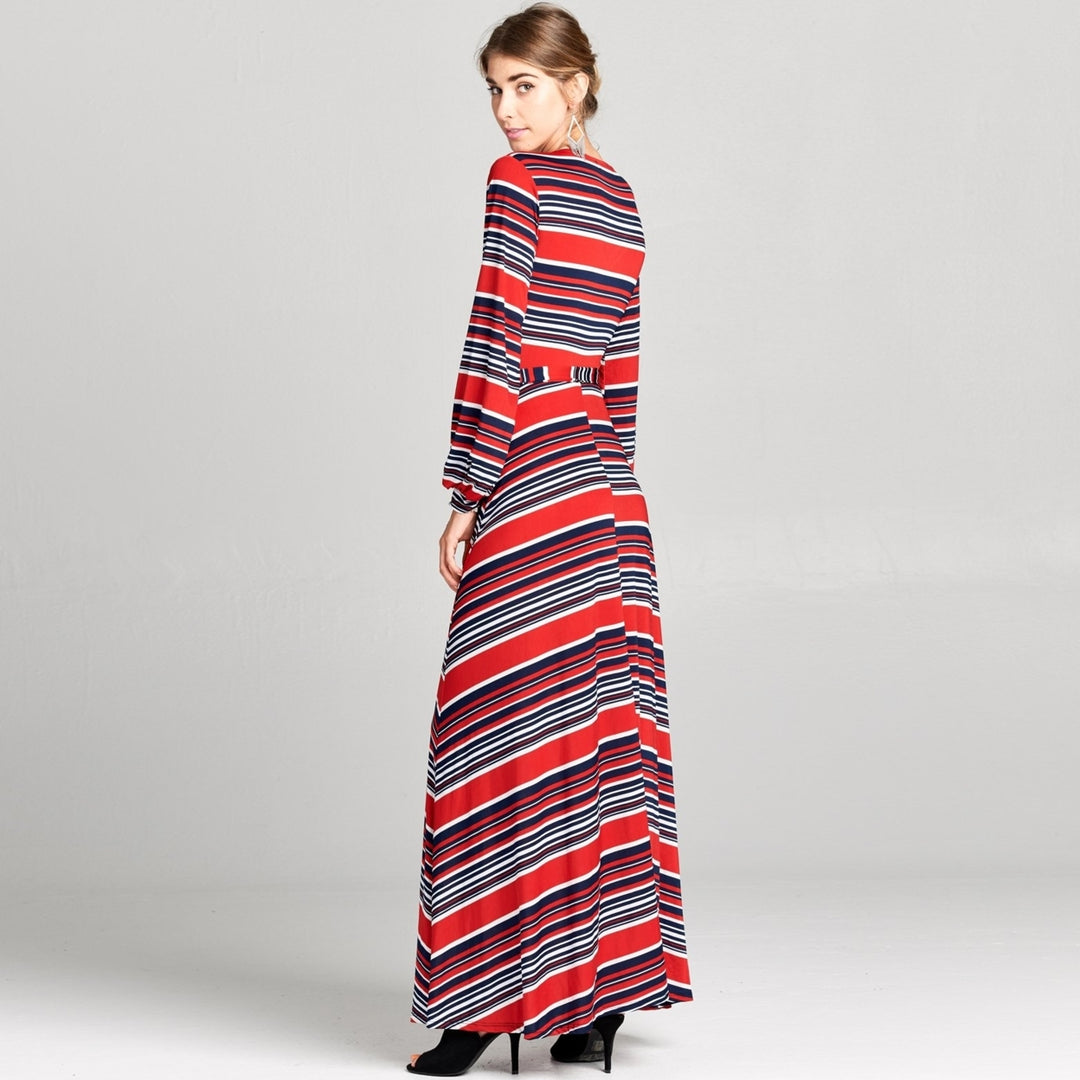 Cuffed Sleeve Venechia Stripe Dress Image 3