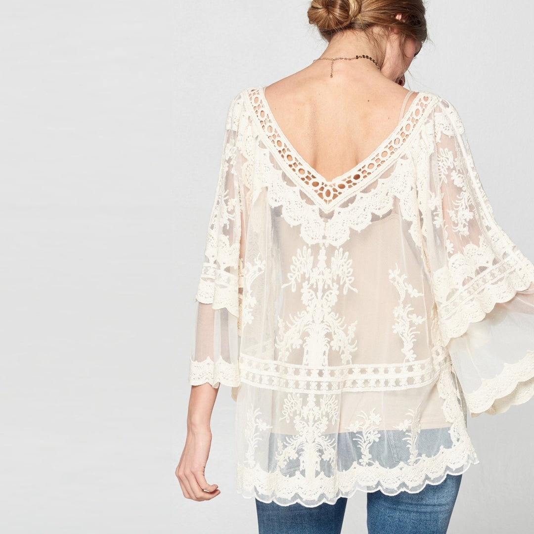 Embroidered Fleur Lace Top Image 3