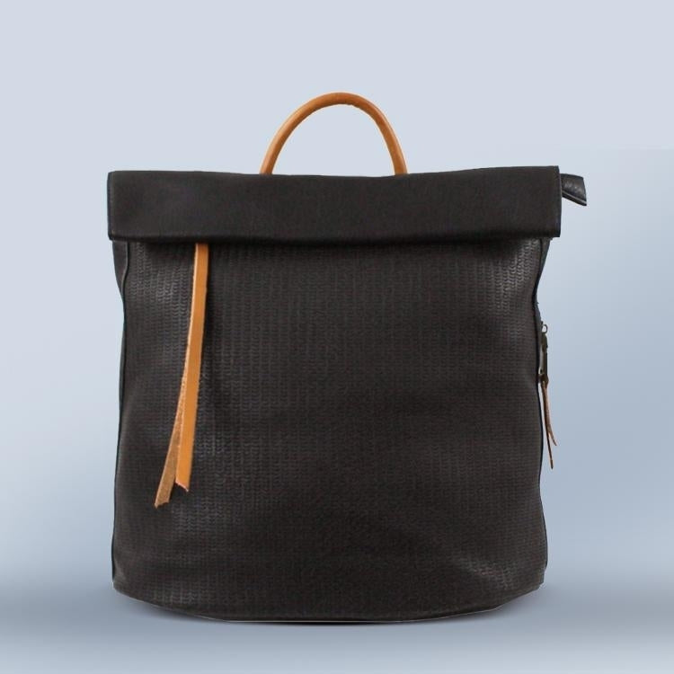 Foldover Leather Backpack Image 1