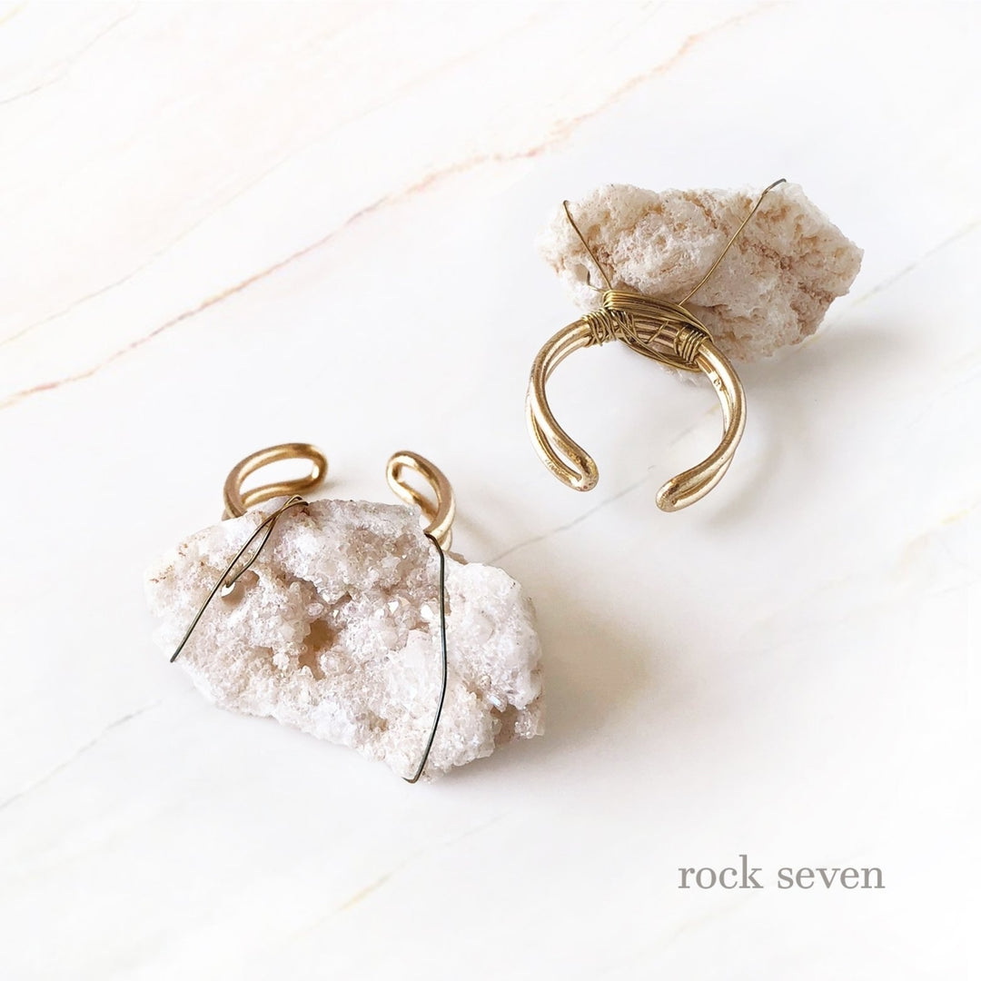 Natural Crystal Rock Ring Image 9