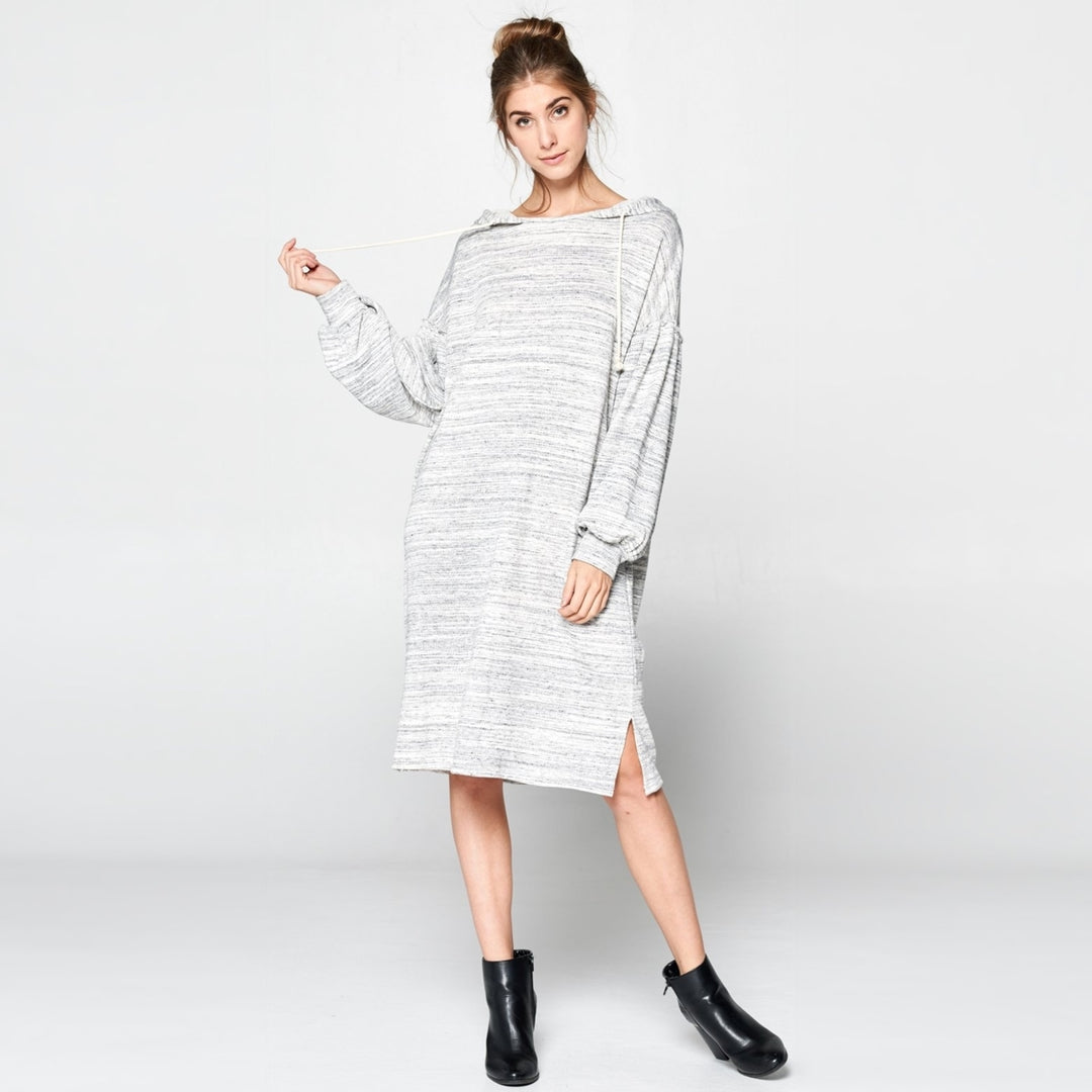 Oversized Marled Sweatshirt Dress Image 2