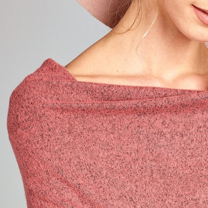 Oversized Cowl Neck Marled Sweater Image 4