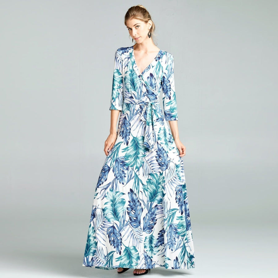 Palm Leaf Venechia Wrap Dress Image 1