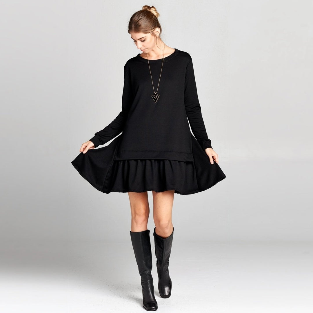 Pleated Hem Sweatshirt Dress Image 1