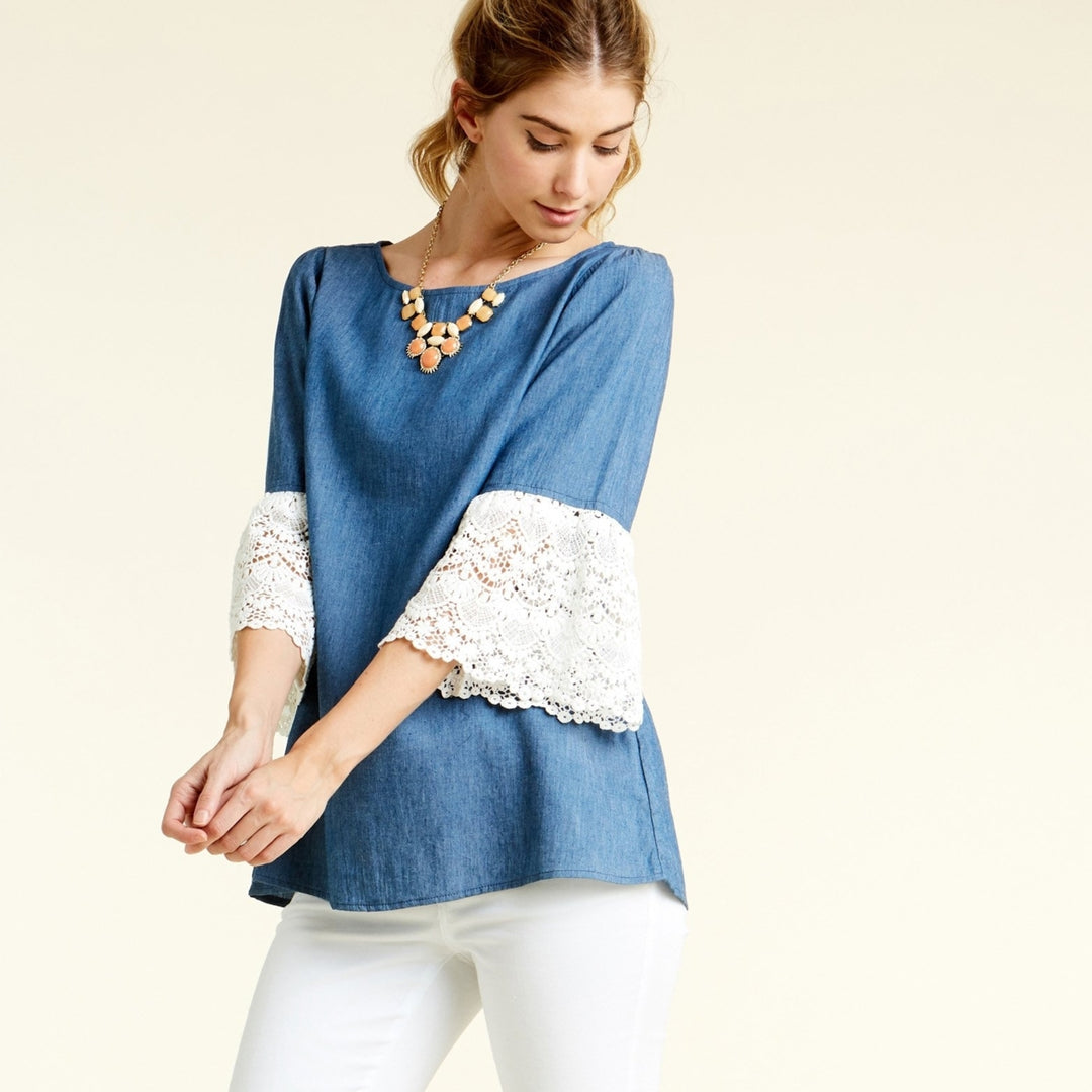 Pompous Crochet Sleeve Blouse Image 8