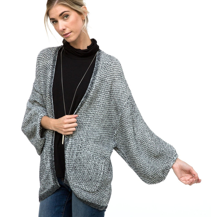 Waffle Knit Slouchy Cardigan Image 1