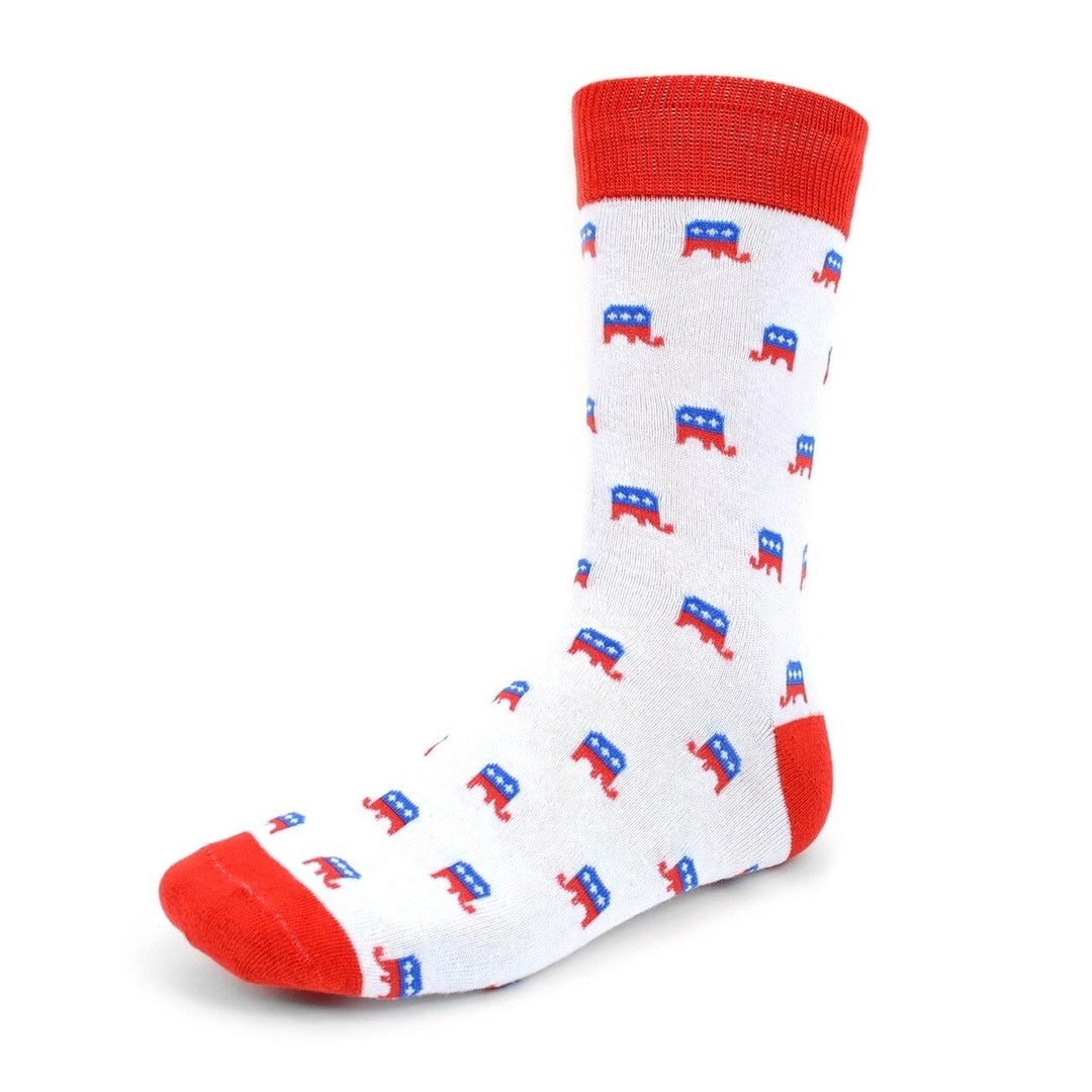 Mens Republican Elephant Novelty Dress Socks Image 1