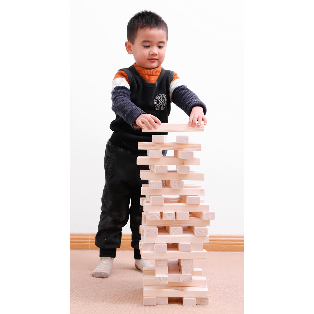 60 Block Giant Hardwood Tower Stacking Game Image 3