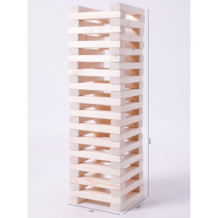 60 Block Giant Hardwood Tower Stacking Game Image 4