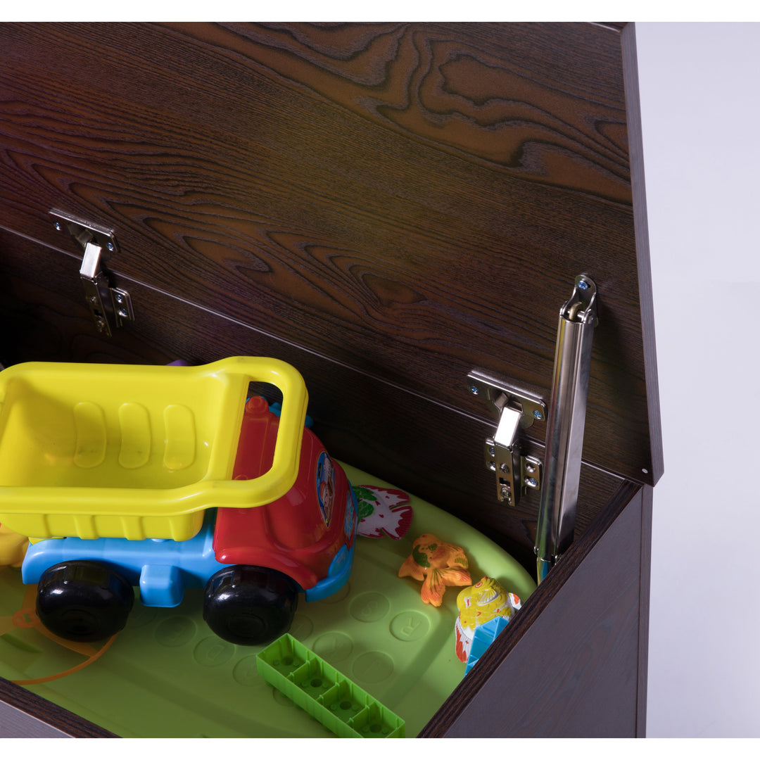 Large Wooden Toy Box with Soft Closure Lid Storage Chest for Organization Image 4