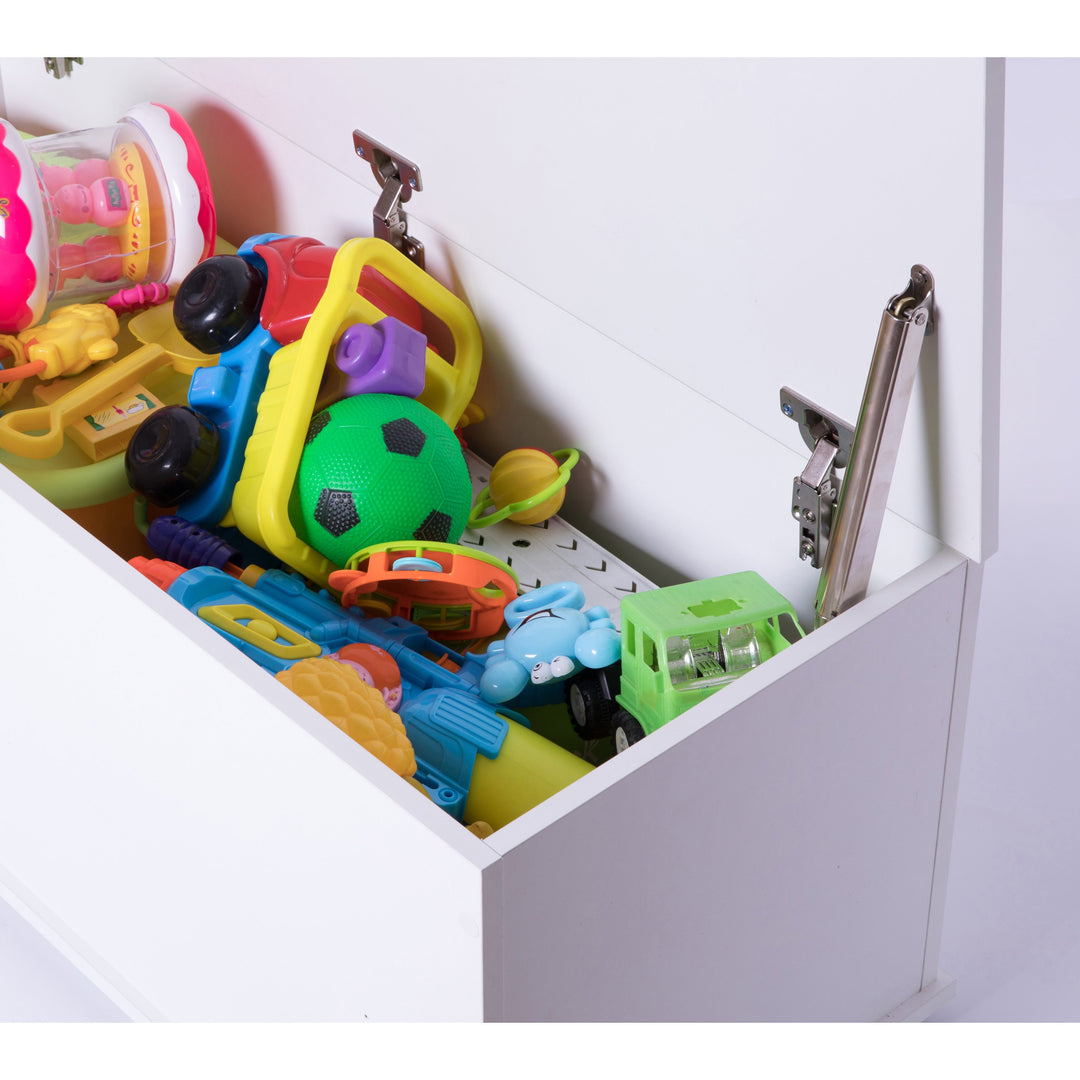 Large Wooden Toy Box with Soft Closure Lid Storage Chest for Organization Image 8