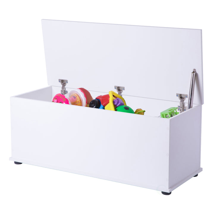 Large Wooden Toy Box with Soft Closure Lid Storage Chest for Organization Image 9