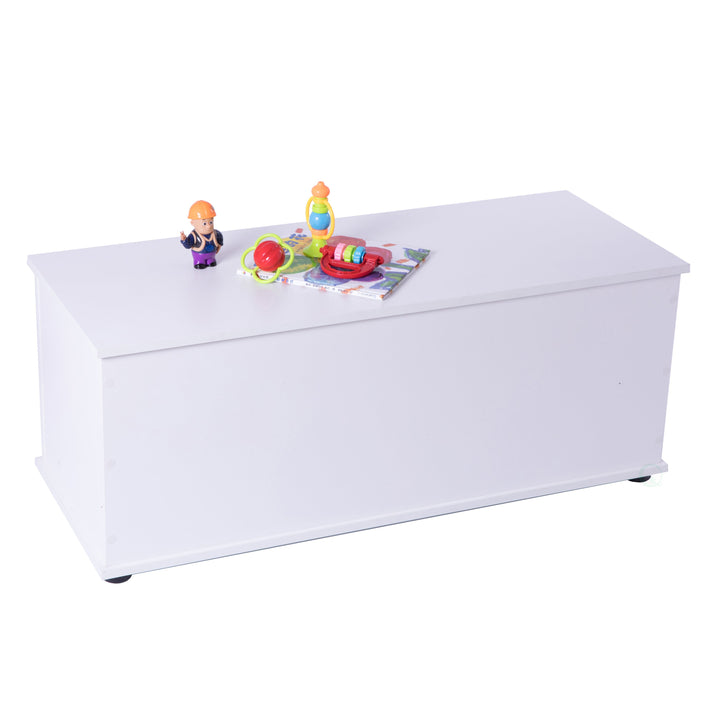 Large Wooden Toy Box with Soft Closure Lid Storage Chest for Organization Image 11